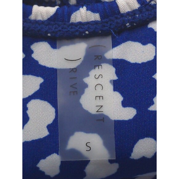 Crescent Drive High Waist Bikini Swimsuit Bottom Womens S Blue Cheetah Print New - Picture 5 of 6